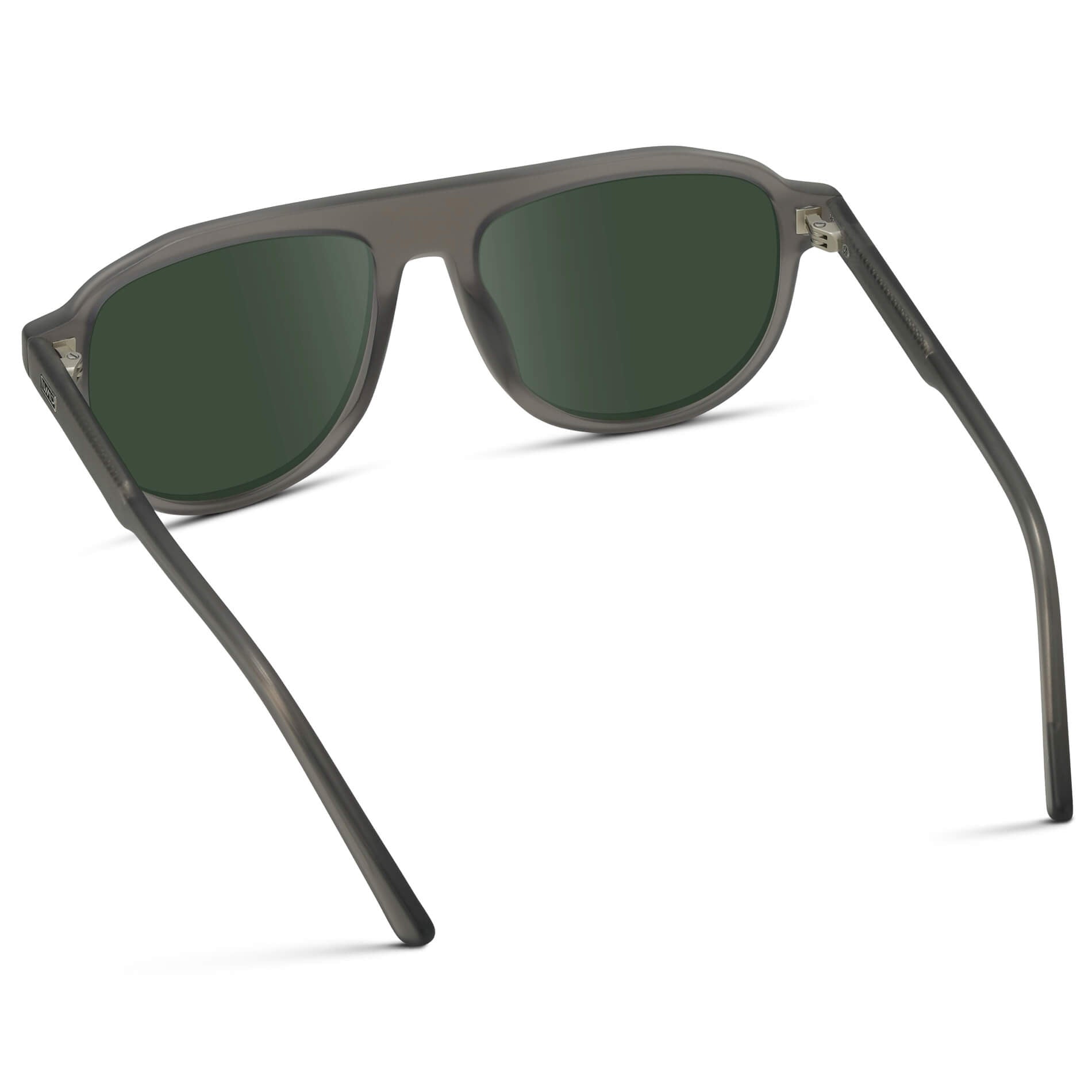 Frosted Graphite / G15 Lens || Aviator Sunglasses with Grey Frame and Green Lenses