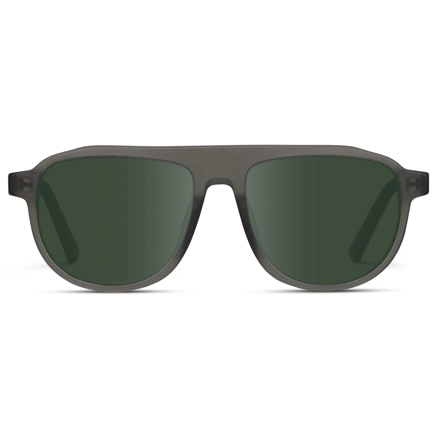 Frosted Graphite / G15 || Men's Aviator Sunglasses with Grey Frame and Green Lenses