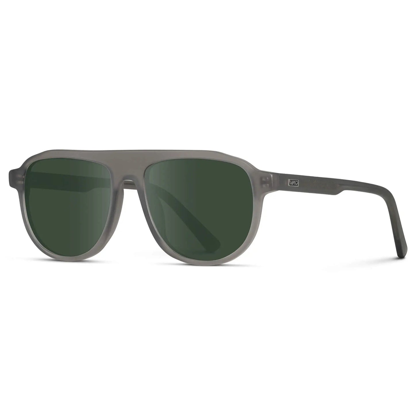 Frosted Graphite / G15 || Men's Aviator Sunglasses with Grey Frame and Green Lenses