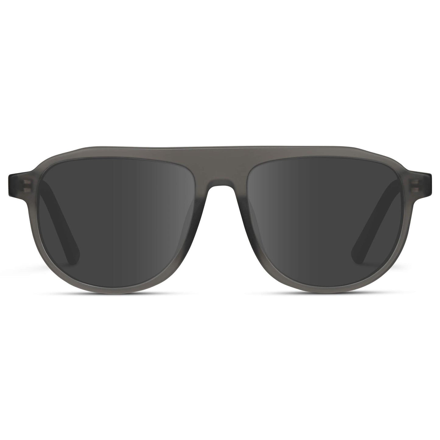 Frosted Graphite / Grey Lens || Aviator Sunglasses with Grey Frame and Grey Lenses
