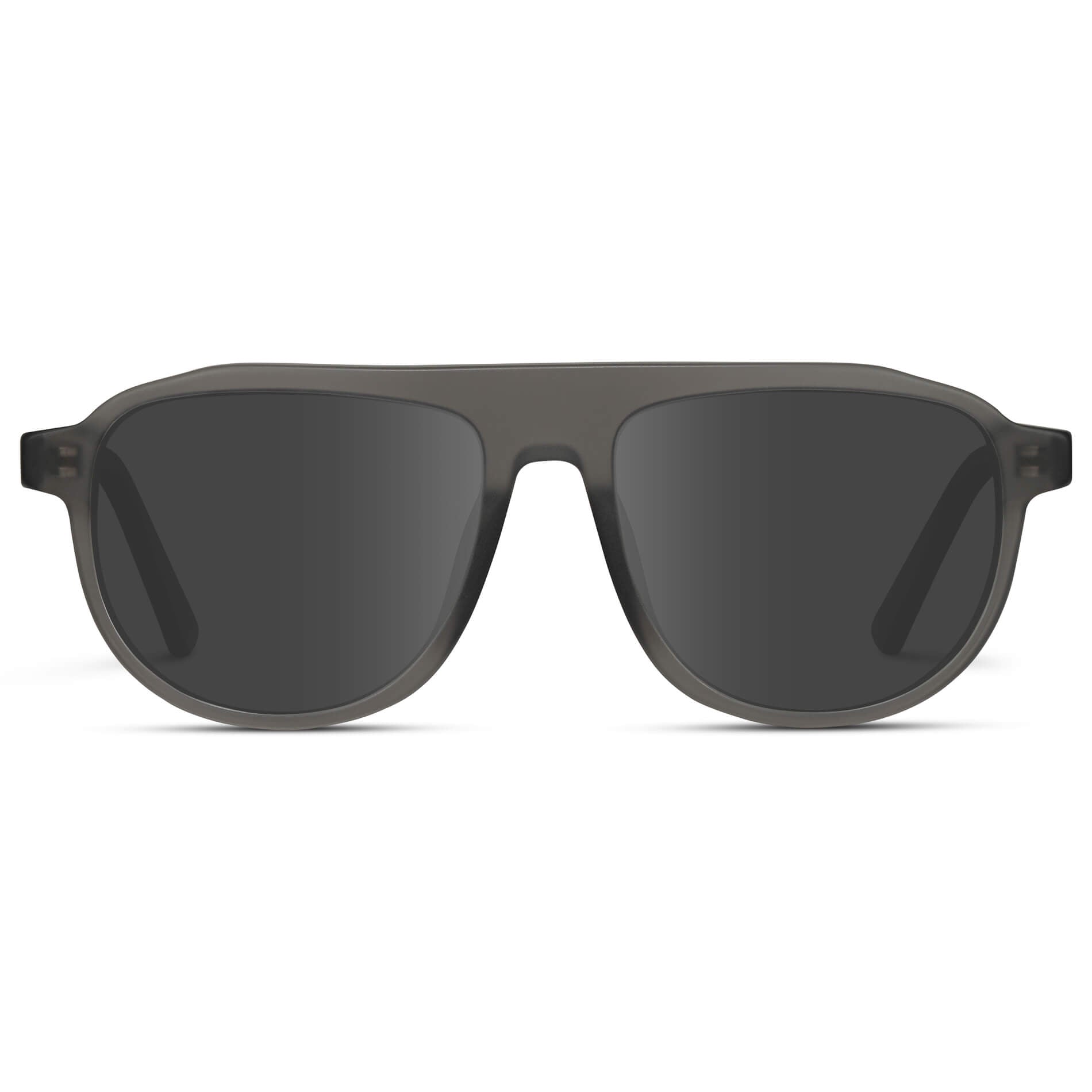Frosted Graphite / Grey Lens || Aviator Sunglasses with Grey Frame and Grey Lenses