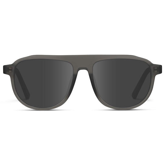 Frosted Graphite / Grey Lens || Aviator Sunglasses with Grey Frame and Grey Lenses