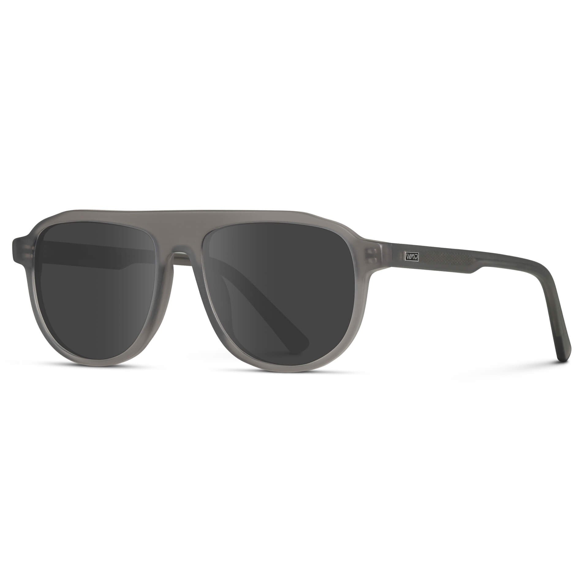 Frosted Graphite / Grey Lens || Aviator Sunglasses with Grey Frame and Grey Lenses