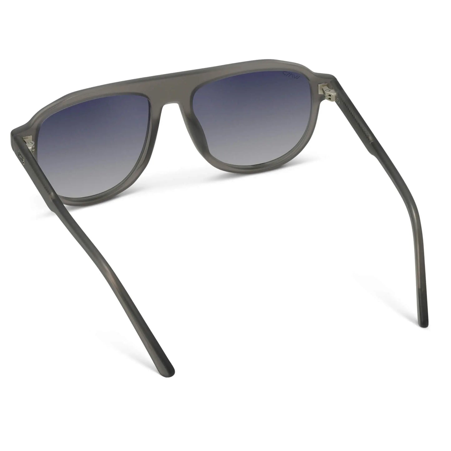 Frosted Graphite / Navy Gradient Lens || Grey Aviator Sunglasses with Blue Polarized Lenses