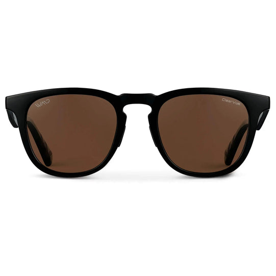 Black / Brown Lens || Black Round Frame Sunglasses with Brown Polarized Lenses