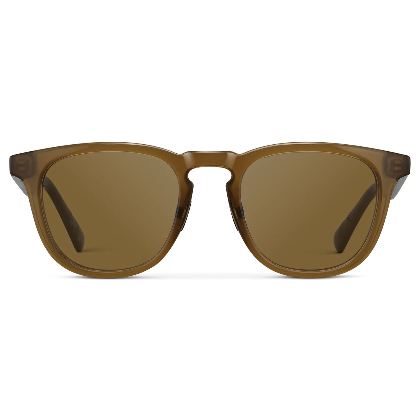 Dune Brown / Amber || Men's Round Prescription Sunglasses with Dune Brown Frame and Brown Lens on a white background