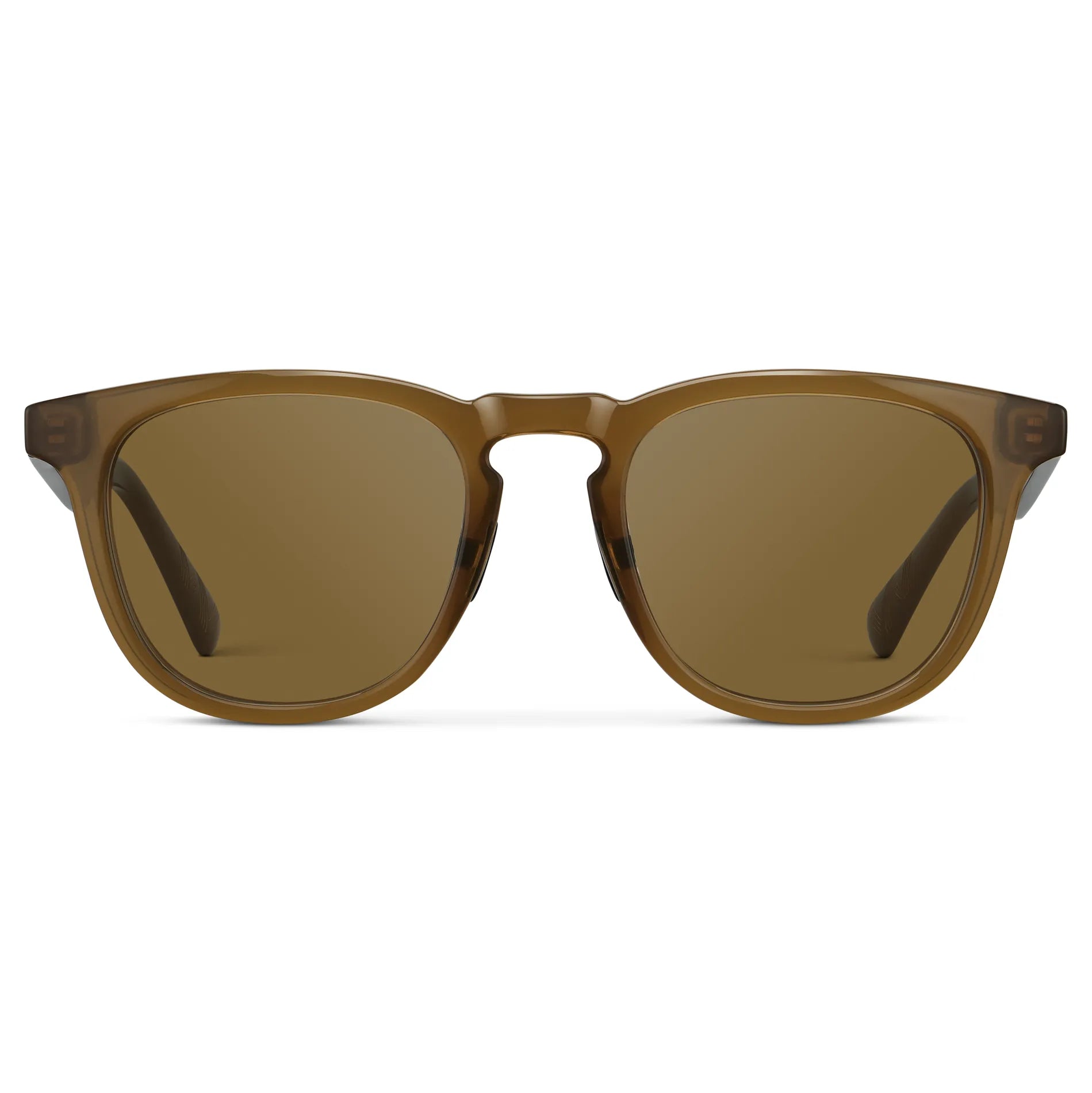 Dune Brown / Amber || Men's Round Prescription Sunglasses with Dune Brown Frame and Brown Lens on a white background