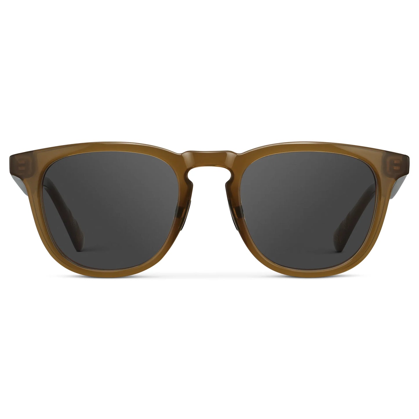 Dune Brown / Grey || Men's Round Prescription Sunglasses with Dune Brown Frame and Grey Lens on a white background