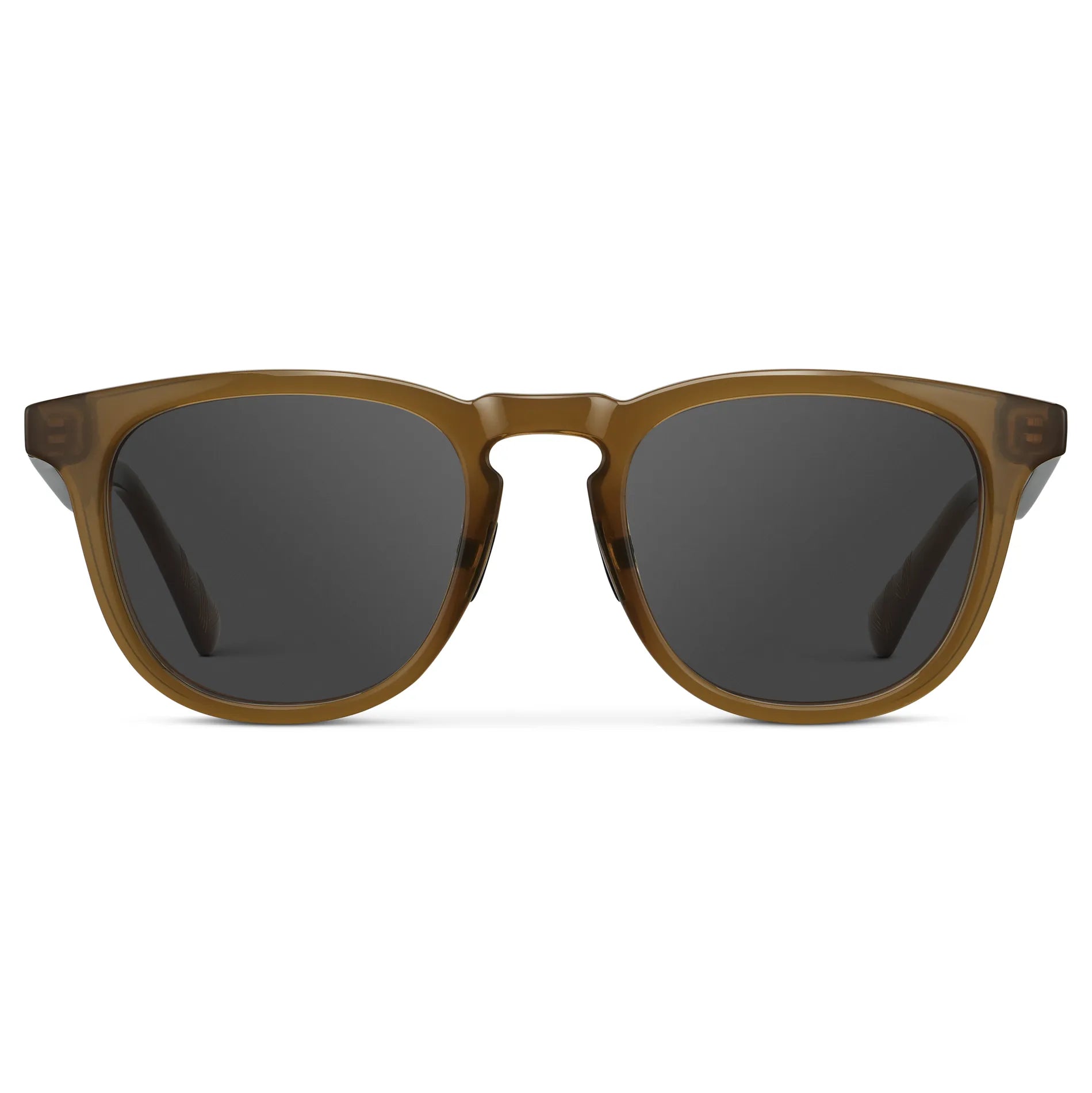 Dune Brown / Grey || Men's Round Prescription Sunglasses with Dune Brown Frame and Grey Lens on a white background