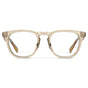 Sand Brown / Wide || Front view of Men's Wide Fit Round Prescription Glasses with Sand Brown Frame and Clear Lens on a white background