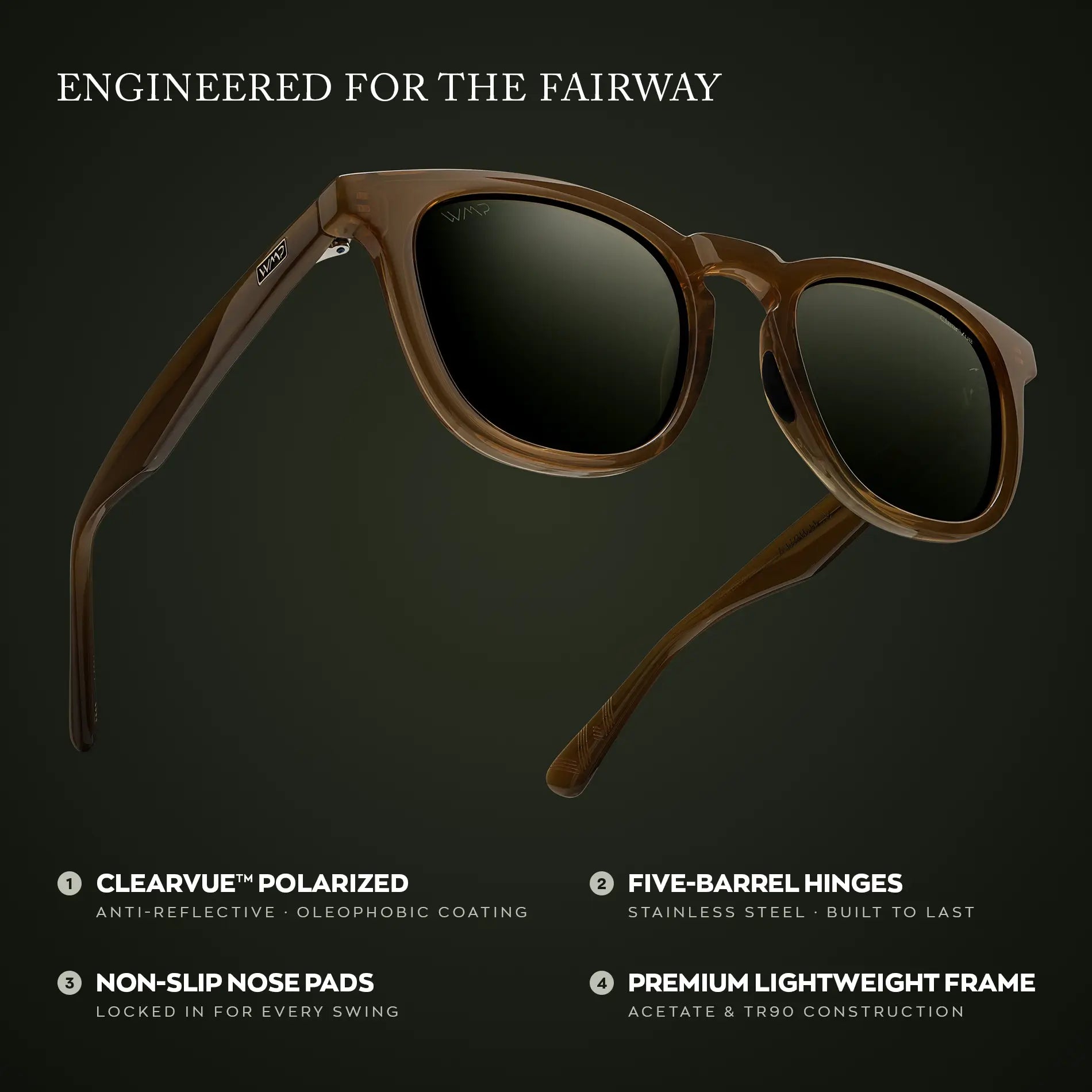 Dune Brown / Smoke Green Lens || Graphic of Dune Brown Men's Round Frame Sunglasses with Brown Polarized Lenses