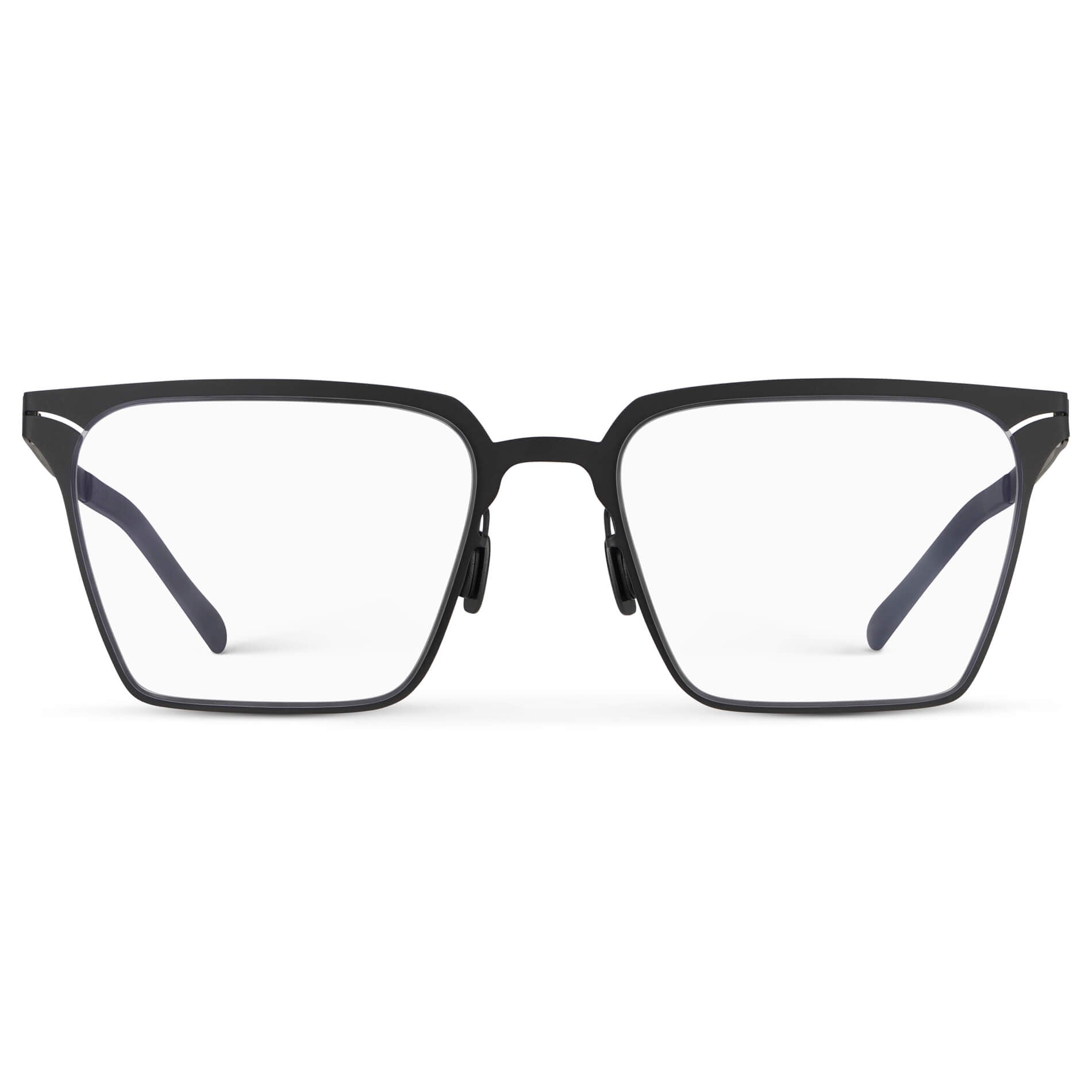 Matte Black || Men's Blue Light Glasses with Matte Black Beta Titanium Metal Frame, Screwless Hinges, and Blue Light Blocking Clear Lens