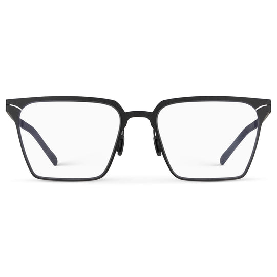 Matte Black || Men's Blue Light Glasses with Matte Black Beta Titanium Metal Frame, Screwless Hinges, and Blue Light Blocking Clear Lens