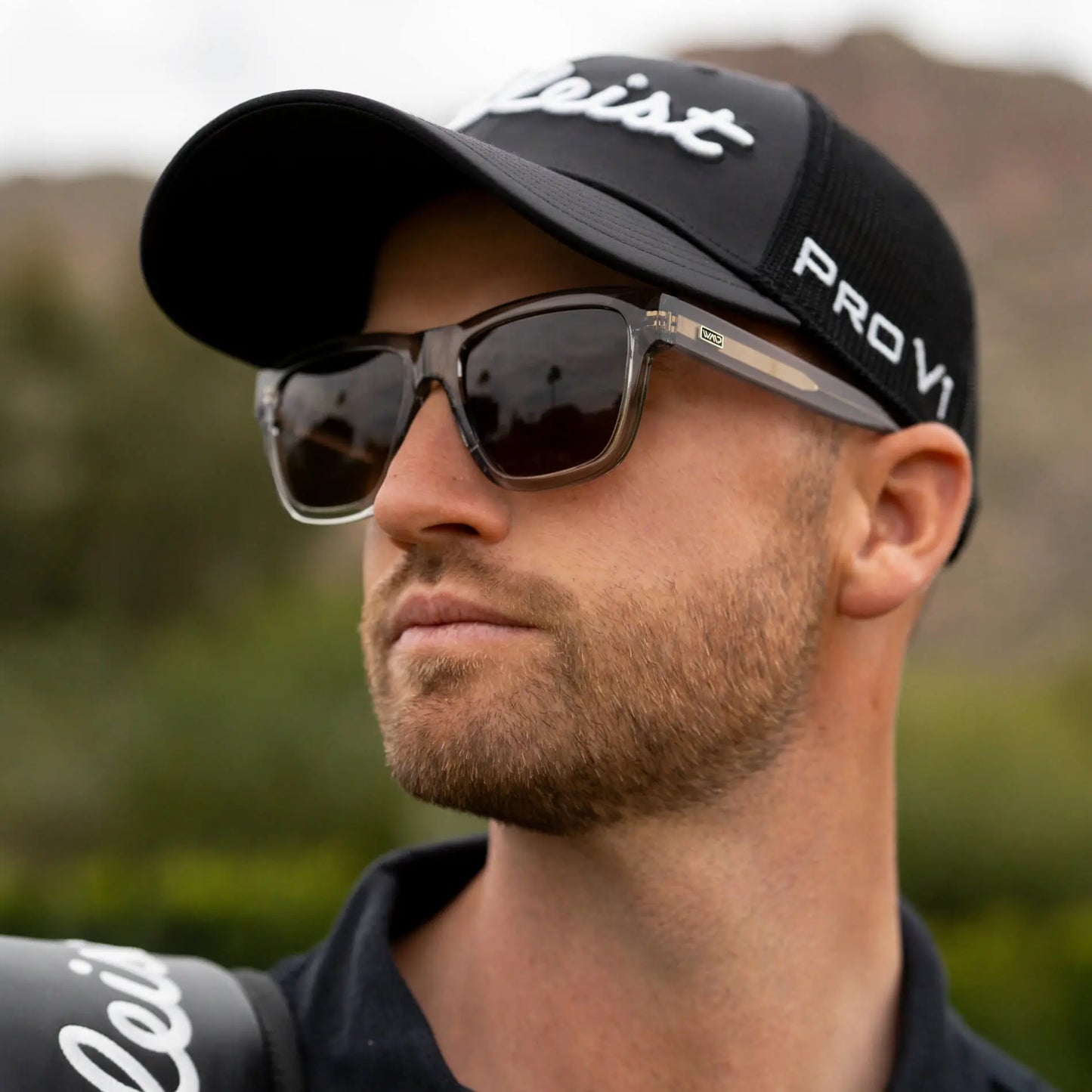 Crystal Grey / Brown Lens || Grey Square Frame Sunglasses with Brown Polarized Lenses