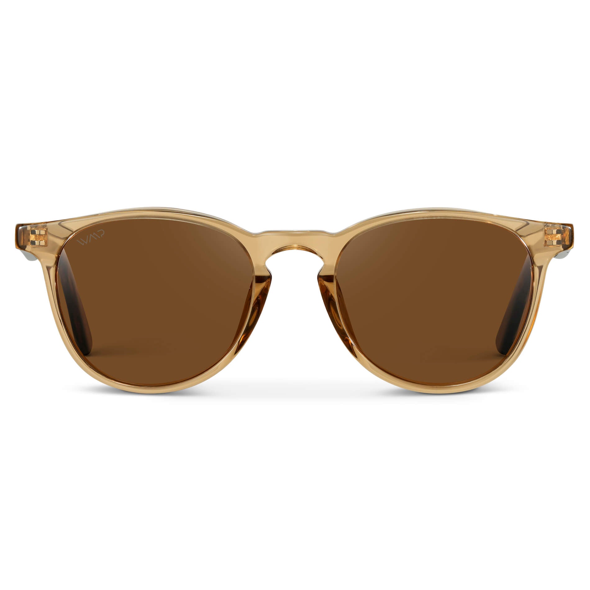 Crystal Brown Marble / Brown Lens || Round Sunglasses with Brown Frame and Brown Lenses