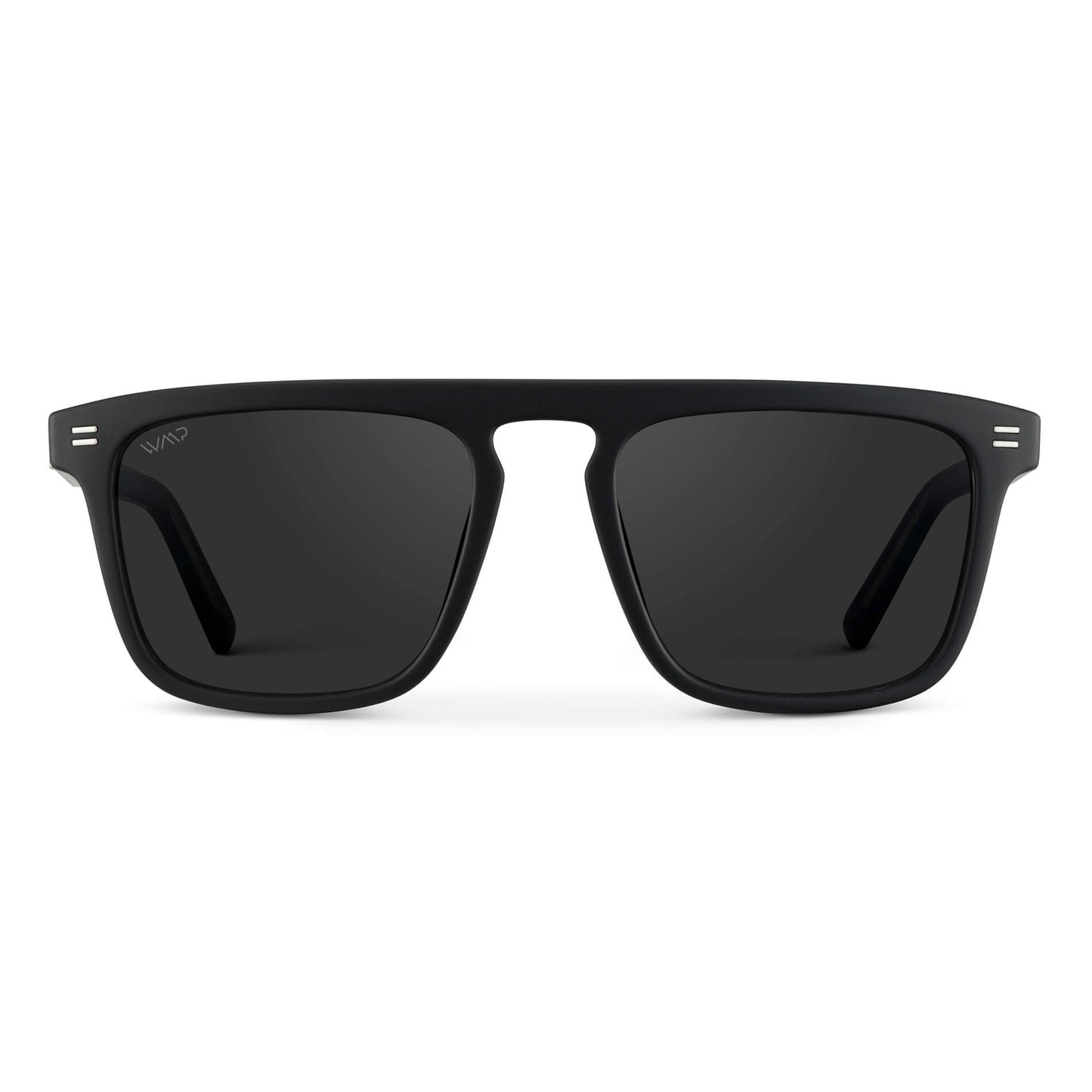 Matte Black / Black Lens || Black Square Sunglasses with Black Lenses
