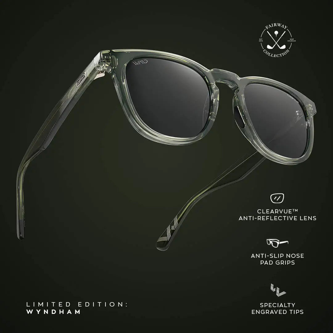 Crystal Agave Green / Black Lens || Green Round Frame Sunglasses with Black Polarized Lenses