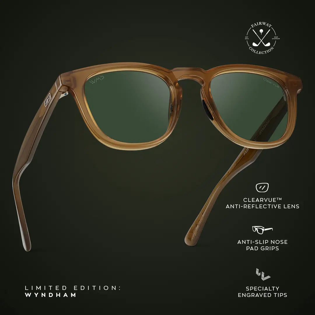 Dune Brown / Smoke Green Lens || Graphic of Dune Brown Men's Round Frame Sunglasses with Brown Polarized Lenses