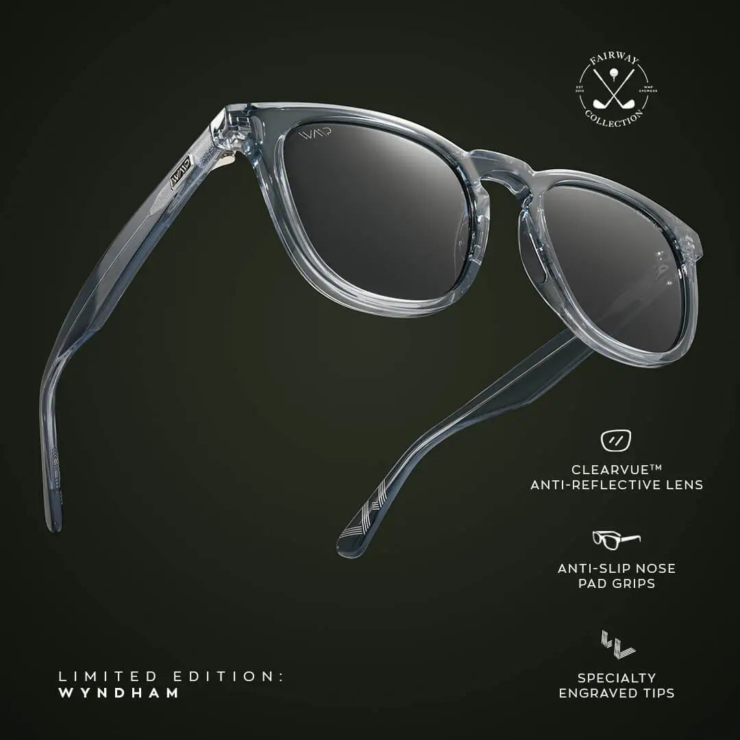 Denim Blue / Black Lens || Blue Round Frame Sunglasses with Black Polarized Lenses