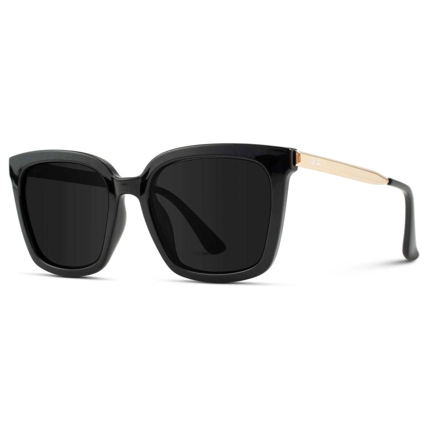 Black / Black Lens || Lightweight Oversized Square Frame Sunglasses with Black Lenses