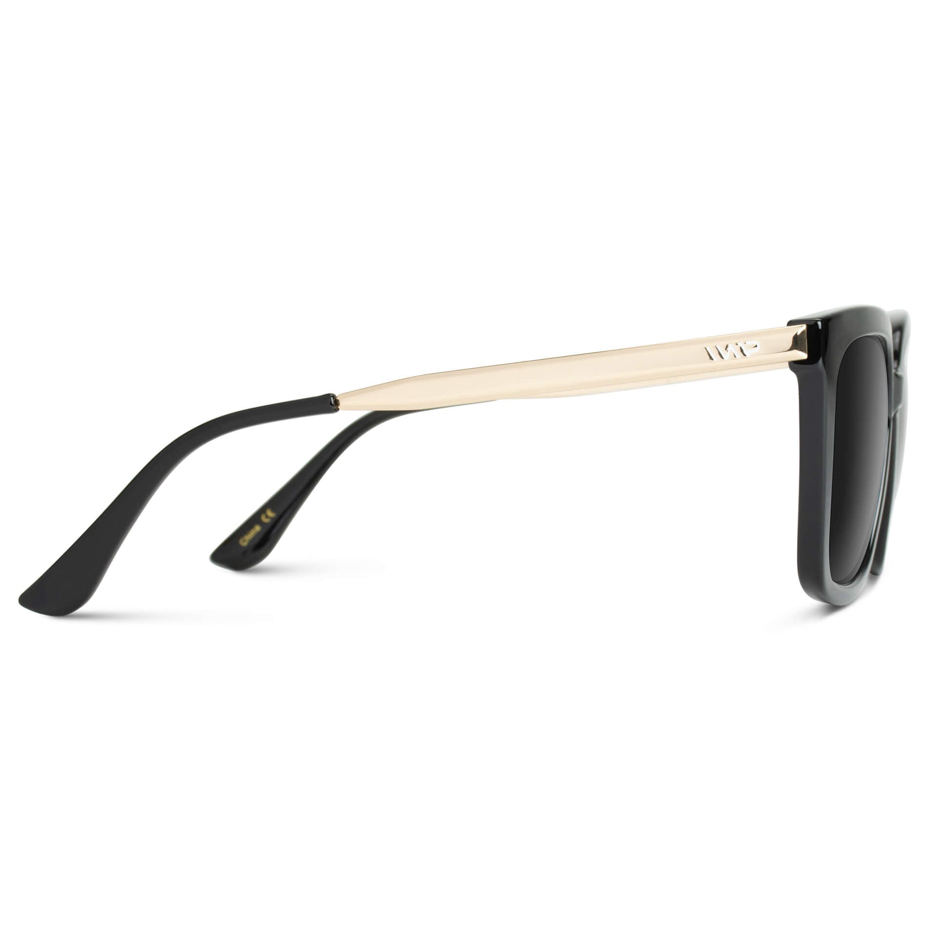 Black / Black Lens || Black Oversized Square Frame Sunglasses with Black Polarized Lenses