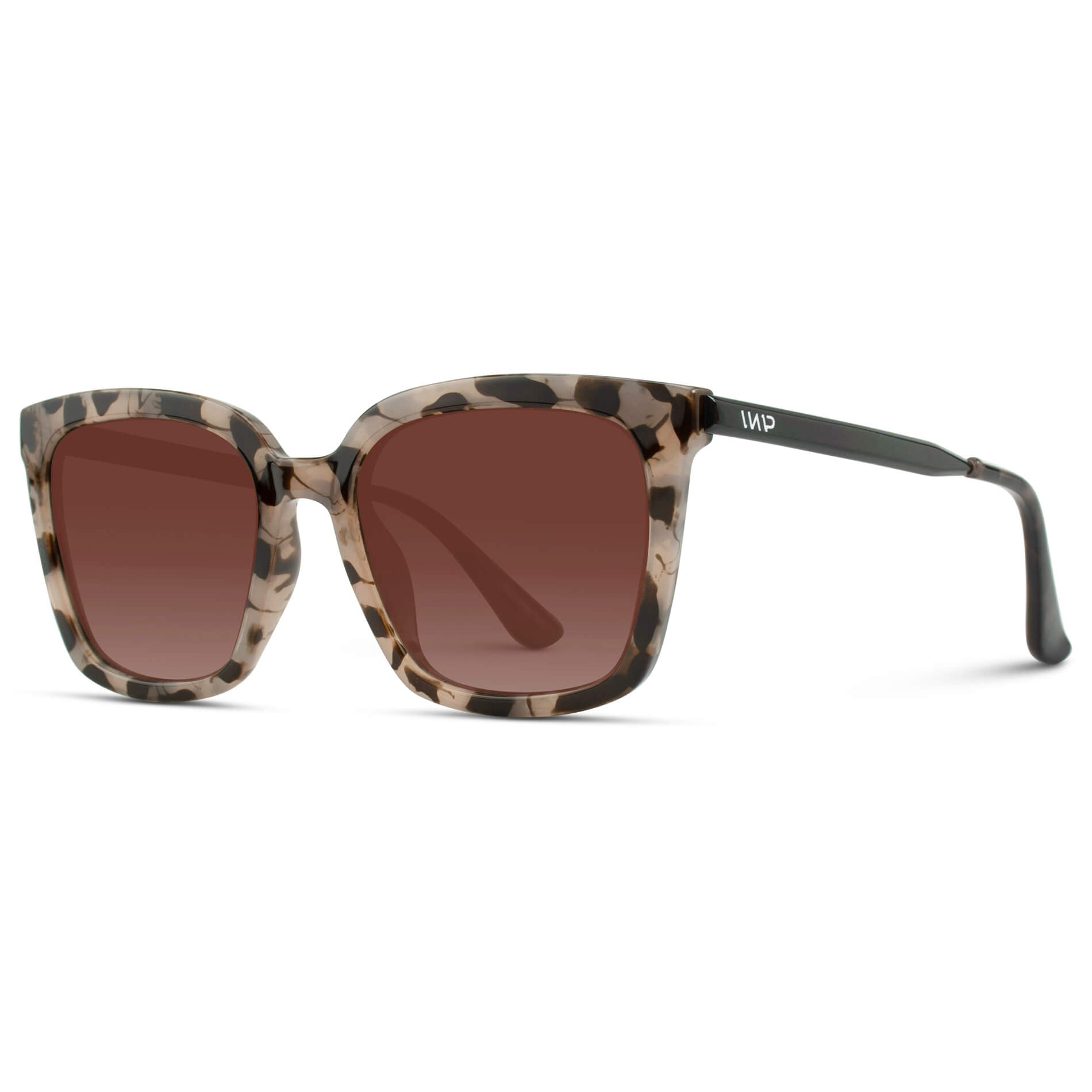 Blush Pink Tortoise / Gradient Brown Lens || Pink Tortoise Oversized Square Frame Sunglasses with UV Protection Lenses
