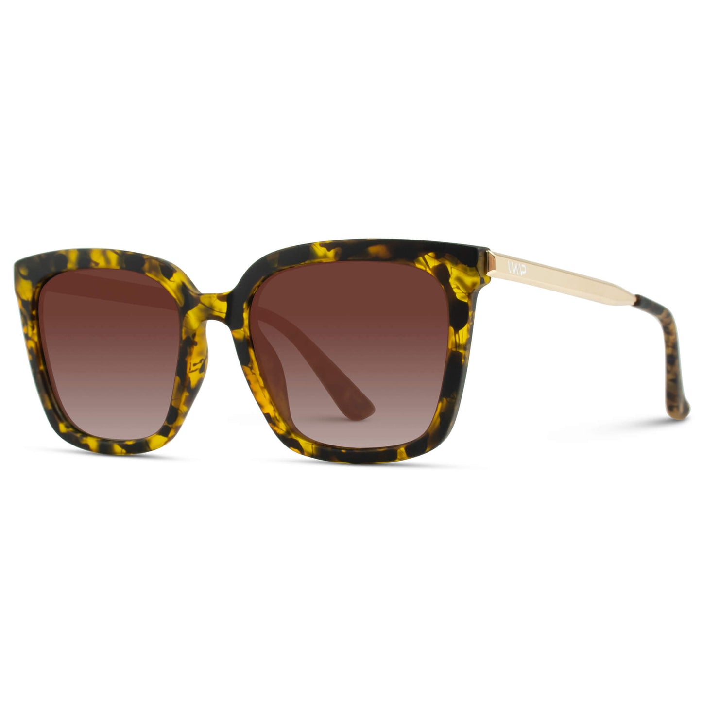 Soft Tortoise / Gradient Brown Lens || Lightweight Oversized Square Frame Sunglasses with Brown Lenses
