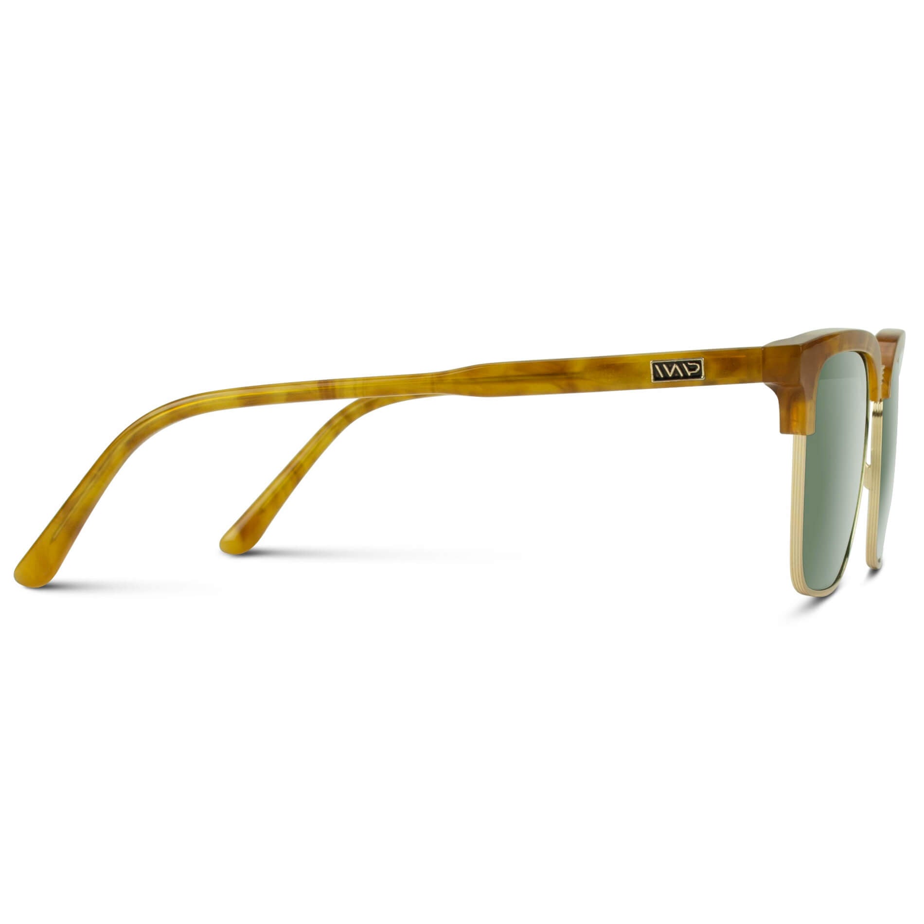 Savana Tortoise / Smoke Green Lens || Classic Light Tortoise Horn Rimmed Sunglasses with Green UV Protection Lenses