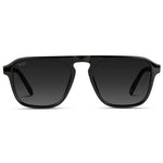 Black Beige Tort / Black Gradient Lens || Black Single Bridge Aviator Sunglasses with Black Polarized Lenses