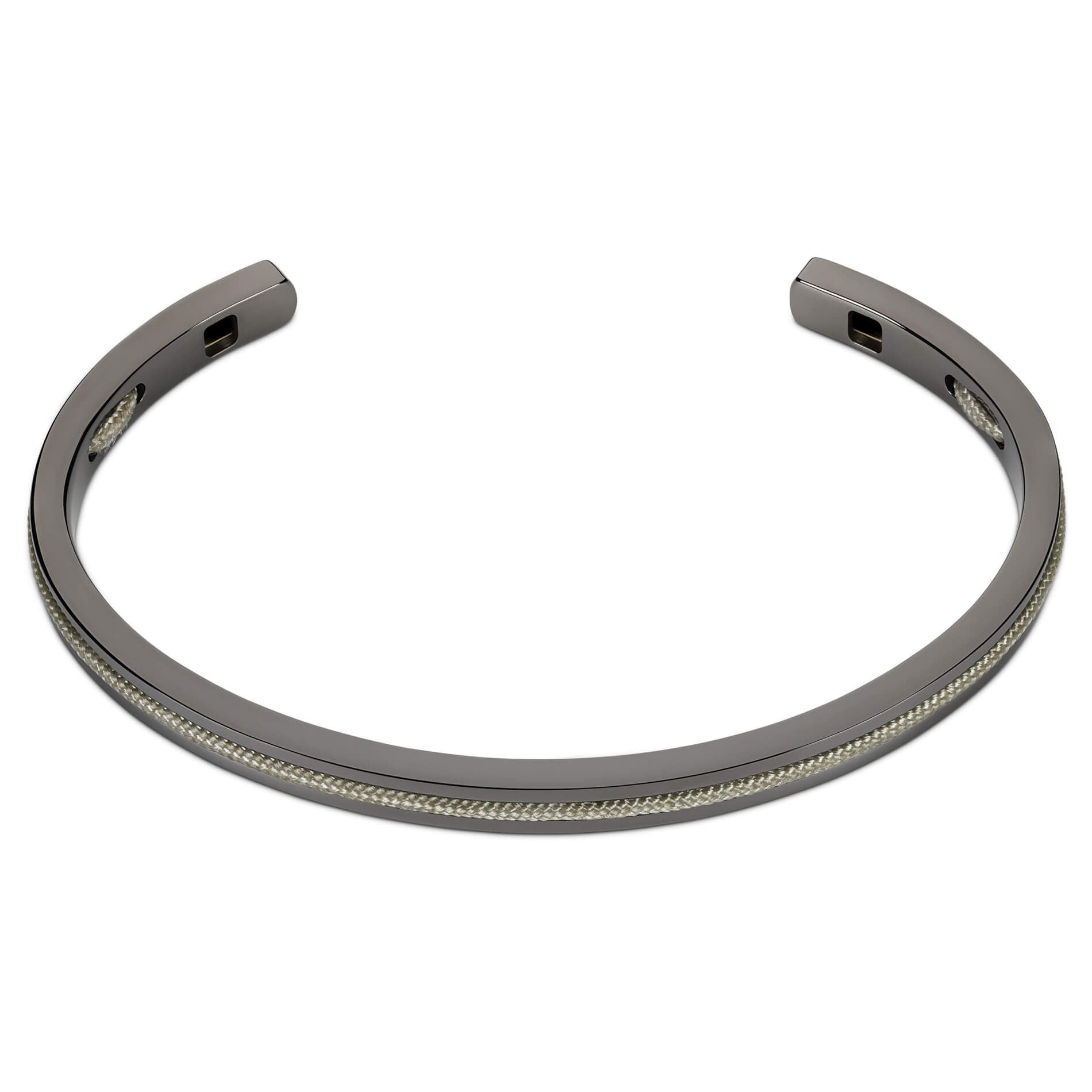 Olive Green / Gunmetal || Gunmetal and Green Adjustable Bracelet Set for Men