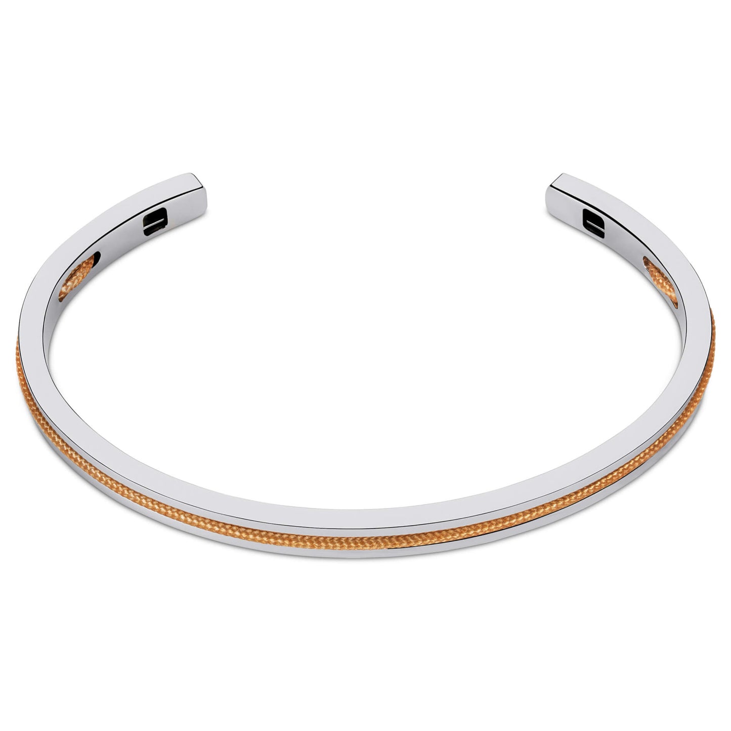 Desert Tan / Silver || Silver and Brown Adjustable Bracelet Set for Men