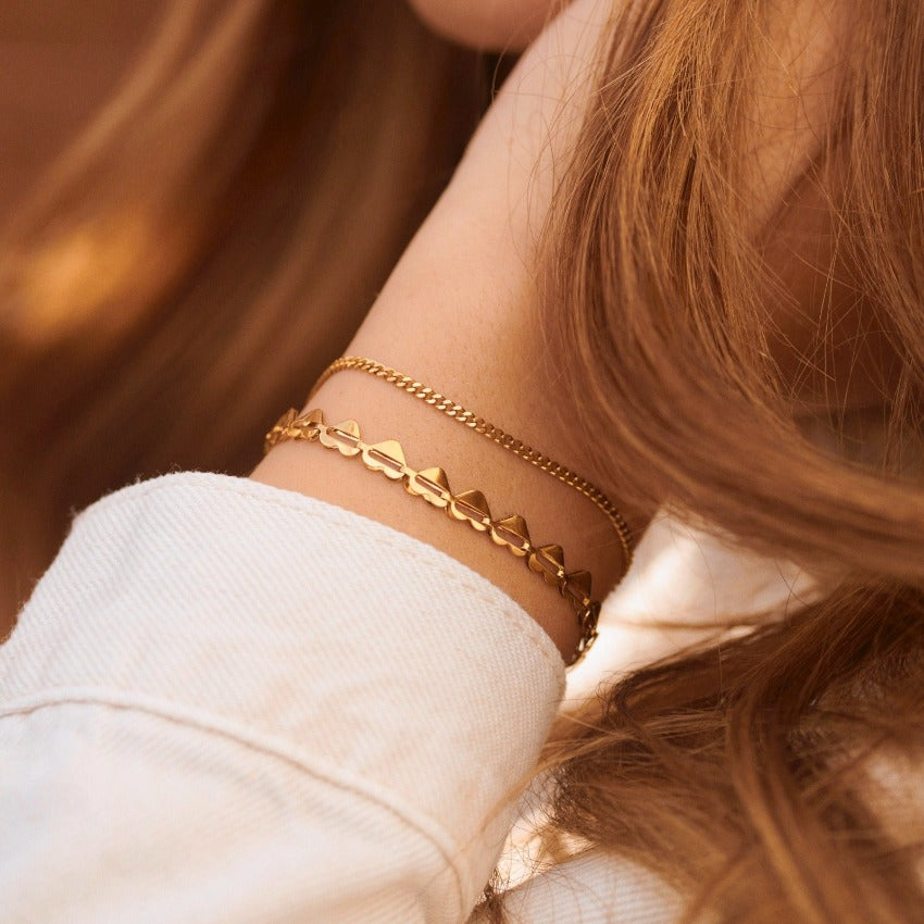 Gold || Cuban Link 14K Gold Plated Adjustable Bracelet for Women