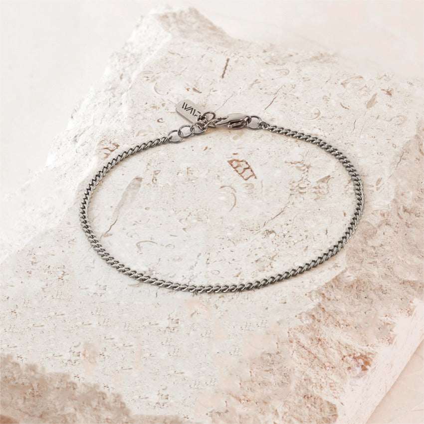 Silver || Women's Adjustable Silver Stainless Steel Cuban Link Bracelet