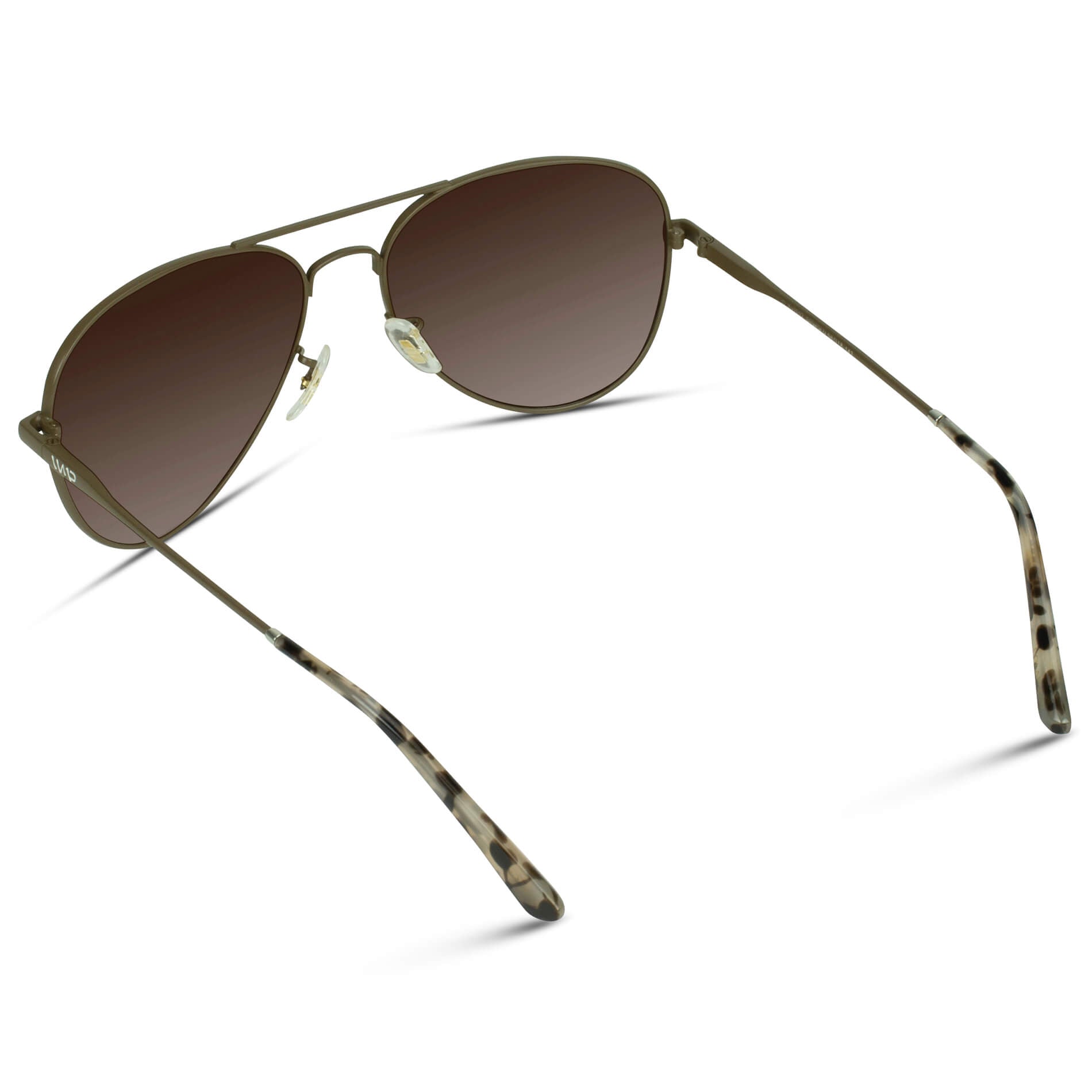 Woodland || Lightweight Classic Aviator Sunglasses with Brown Stainless Steel Frame